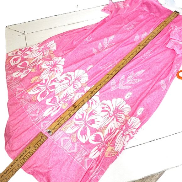 Hawaiian Style Pink Floral MuMu Dress Robe UDFORSK XL EUC - Picture 10 of 10
